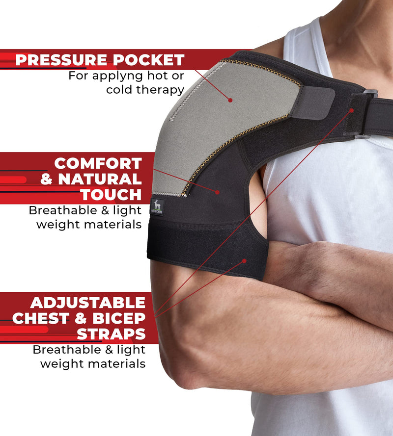 Astorn Ac Joints & Tendonitis Shoulder Support For Pain Relief And Protection Against Injury, Single Shoulder Support For Rotator Cuff Support For Women And Men - NewNest Australia