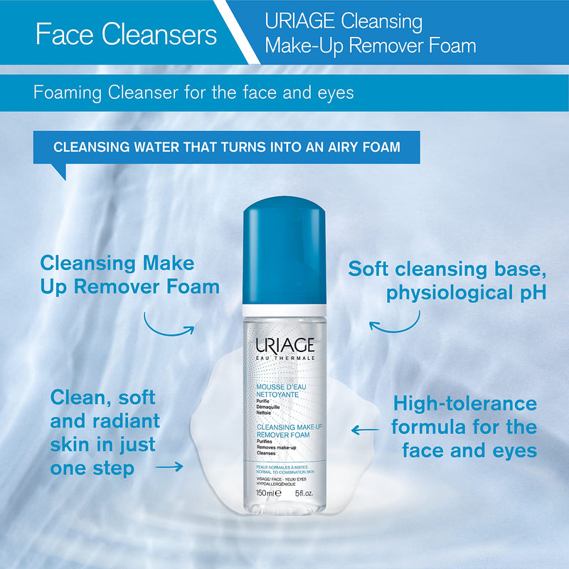 Uriage Eau Thermale Cleansing Make-Up Remover Foam, 150 ml - NewNest Australia