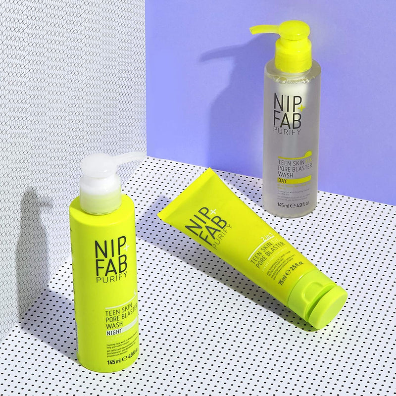 Nip + Fab Teen Skin Fix Pore Blaster Night Face Wash with Salicylic Acid, Wasabi Extract, and Tea Tree Oil Cleansing Purifying Facial Cleanser for Breakouts Acne Prevention and Refining Pores,144.91ml - NewNest Australia