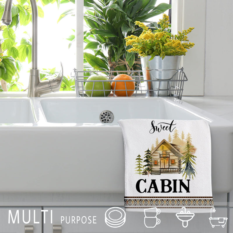 pinata Cabin Decor, Cabin Kitchen Towels Set of 4, Rustic Hand Towels, Decorative Dish Towels for Kitchen Dring Dishes, Log Cabin Decor, Farmhouse Bear Deer Tea Towels, Bath Towels - NewNest Australia
