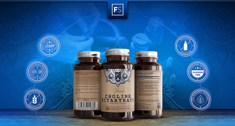Fs Choline Bitartrate High Dose 700 Mg Capsules | 120 Choline Vegan Tablets | Nootropic For Brain & Concentration Choline Capsules | Milk And Gluten Free | Made In Iso Certified Companies - NewNest Australia