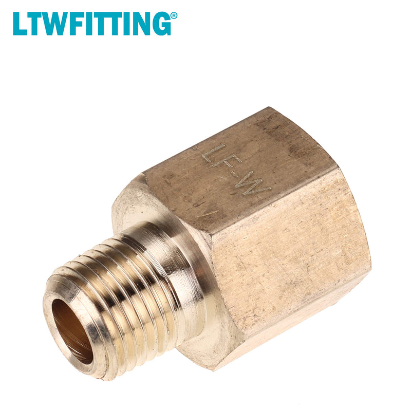 LTWFITTING Lead Free Brass Pipe 1/4" Male x 1/8" Female NPT Adapter Fuel Gas Air (Pack of 5) - NewNest Australia