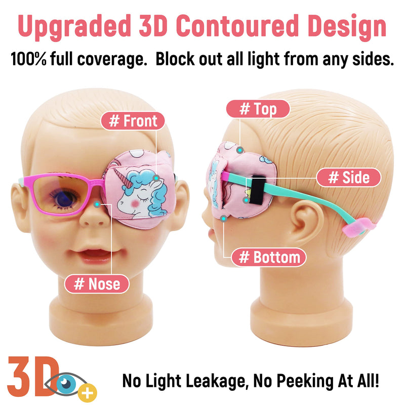 Astropic 3D Cotton & Silk Eye Patch for Kids | Girls Eye Patch for Glasses | Medical Eye Patch for Children with Lazy Eye (Blue Unicorn, Left Eye) To Cover Left Eye Blue Hair Unicorn - NewNest Australia