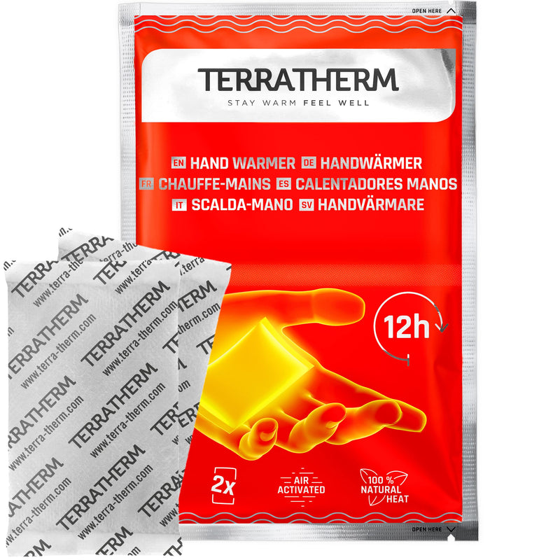TerraTherm Hand Warmers, Pocket Hand Warmer - 5, 10 or 30 Pairs - for 12 hours of warm hands, Hand Heat Pads activated by air, 100% natural warmth, Pocket Heater 10 pairs - NewNest Australia