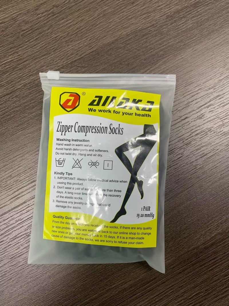 Ailaka Zipper Compression Stockings Medical 15-20Mmhg Compression Stockings For Women Men Support Stockings With Zipper For Varicose Veins Edema Recovery Pregnant - NewNest Australia