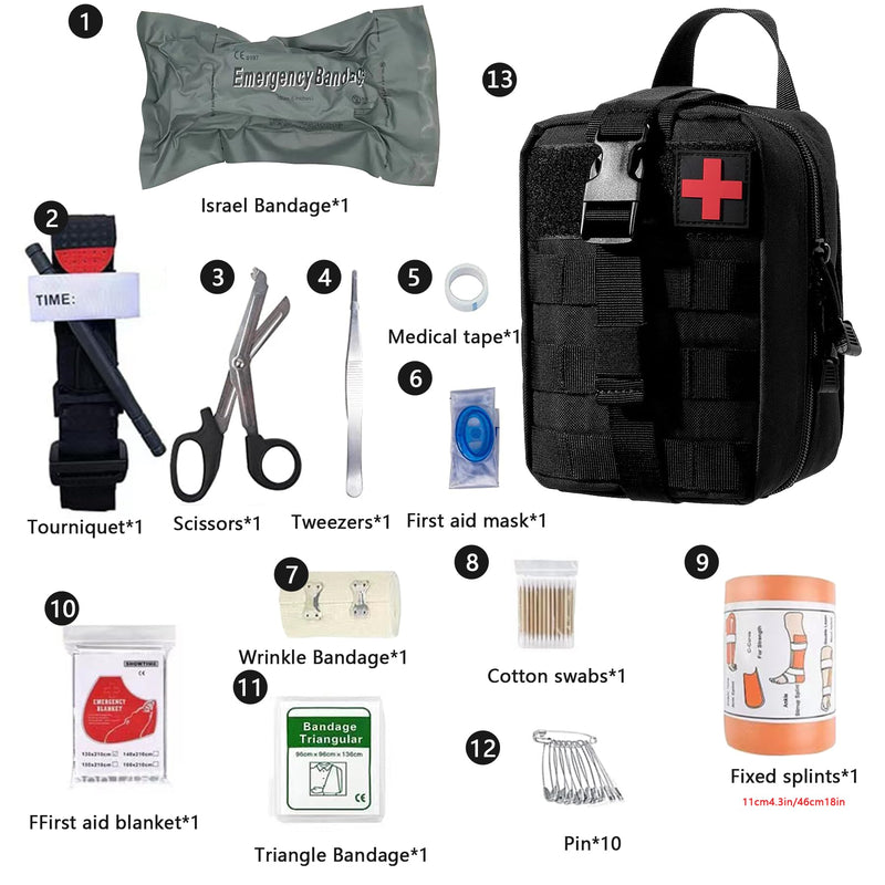 First Aid Kit, Medical Tactical Bag, Medical Bag For Camping, Hunting, Hiking, Home, Car And Adventure, Trauma Kit, Military Combat Survival Everyday Carry Bleeding Control - NewNest Australia