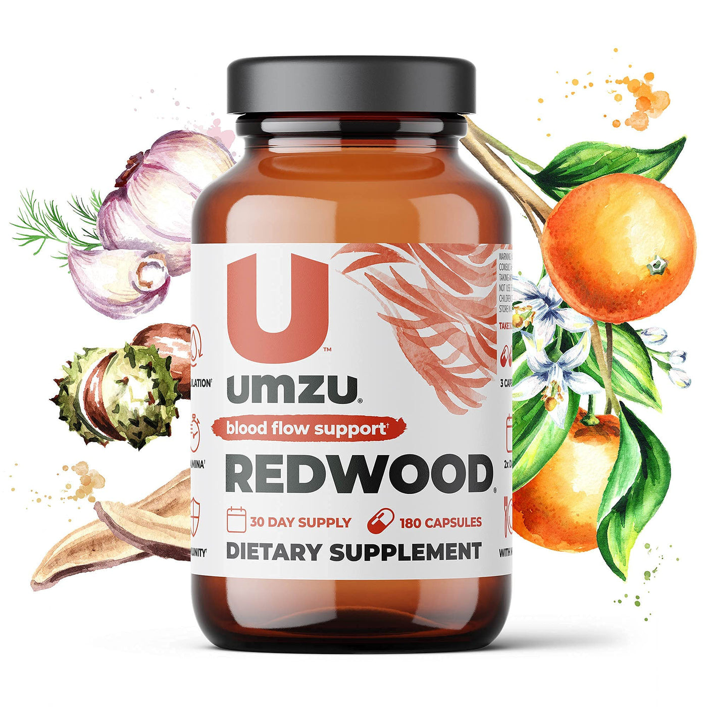 UMZU Redwood, Nitric Oxide Booster Capsules 30 Day Supply N.O. Supplement for Circulatory