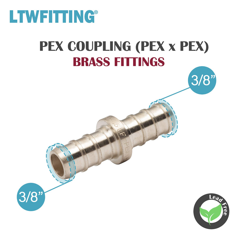 LTWFITTING Lead Free Brass PEX Crimp Fitting 3/8-Inch PEX Coupling (Pack of 5) - NewNest Australia
