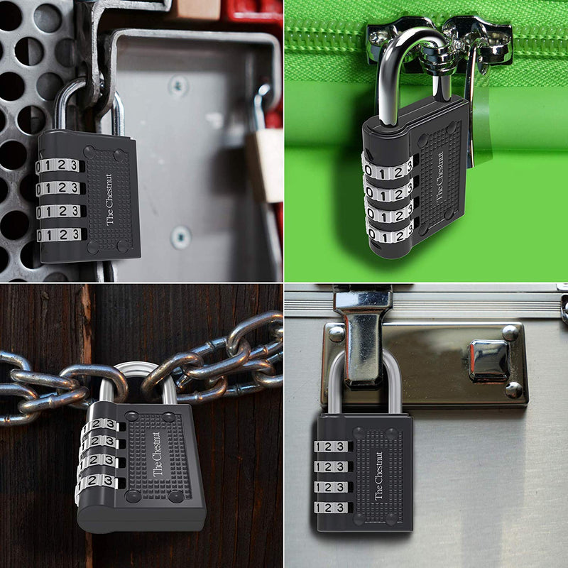 Padlocks 4 Combination - Outdoor Weatherproof Combination Padlock - Keyless Resettable Combo - for Luggage, Travel, Door, School, Gym, Sports, Toolbox, Case, Employee Lockers, Hasp 1 - NewNest Australia