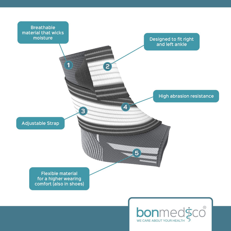 Bonmedico Piedo Ankle Brace For Men And Women Adjustable Ankle Brace For Fitness And Sports, Breathable Ankle Brace And Ankle Brace Can Be Worn Right And Left - NewNest Australia