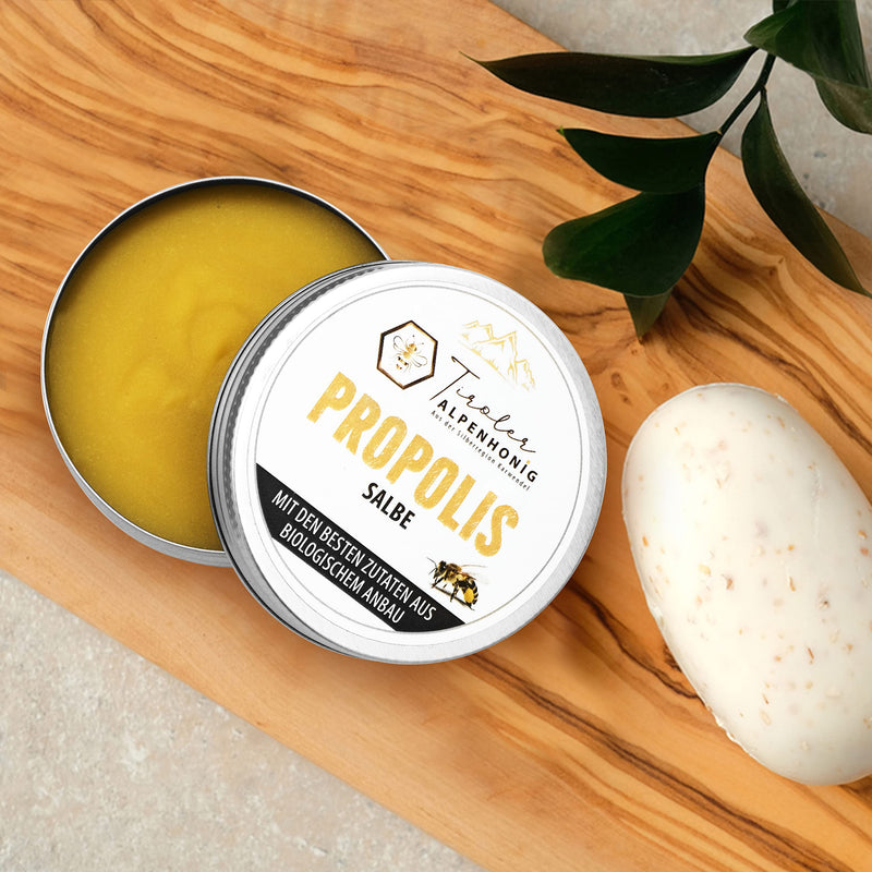 Propolis ointment with beeswax, olive oil, propolis tincture and shea butter. Ointment (40g) from Tyrolean Alpine honey made in the Tyrolean mountains. - NewNest Australia