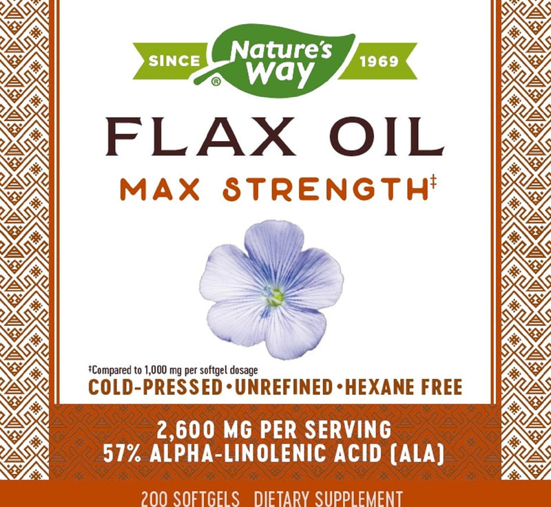 Nature's Way Flax Oil 1300mg, 200 Softgels - NewNest Australia