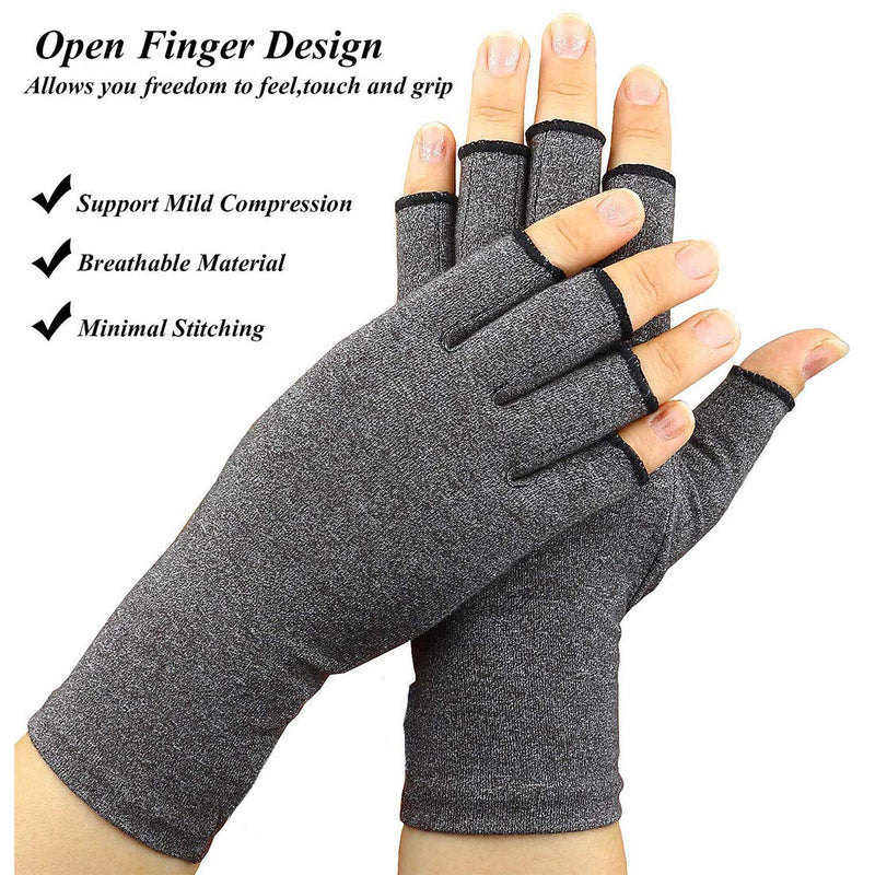 SUPERFA 2 Pairs Arthritis Gloves for Women and Men - Compression Gloves for Arthritis Pain Relief, Rheumatoid and Osteoarthritis, for Typing and Daily Work Grey M (4 Count) - NewNest Australia