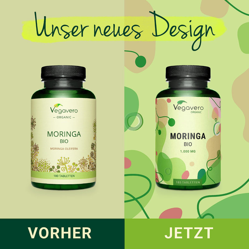 ORGANIC Moringa pellets | High dosage: 1000 mg per Moringa tablet | 100% ORGANIC Moringa powder from Sri Lanka | Laboratory tested | Vegan and without additives | German production of Vegavero® - NewNest Australia