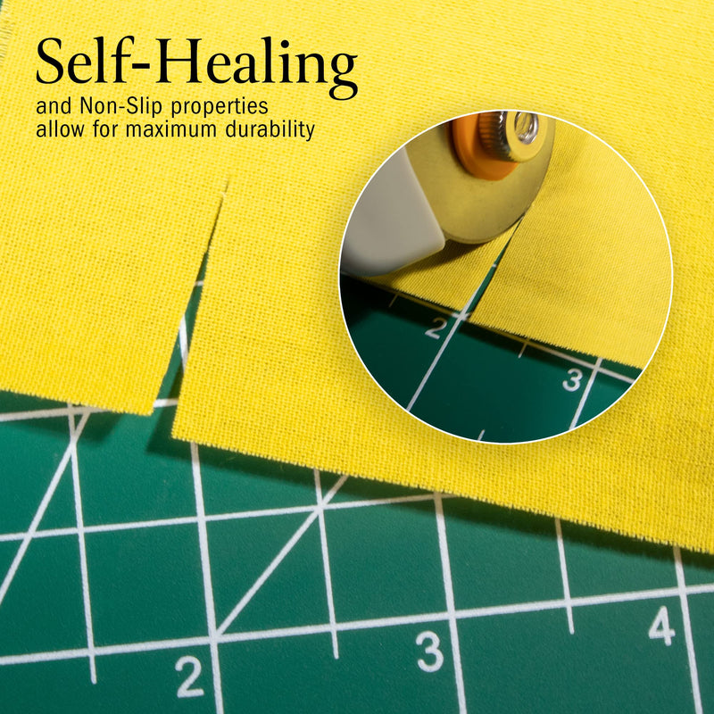 WA Portman Self Healing Cutting Mat and Rotary Cutter Set - 9x12 Inch Rotary Cutter Mat - 45mm Rotary Fabric Cutter - 5 Extra Rotary Cutter Blades - Ideal Sewing Mat Set for Craft Supplies - NewNest Australia