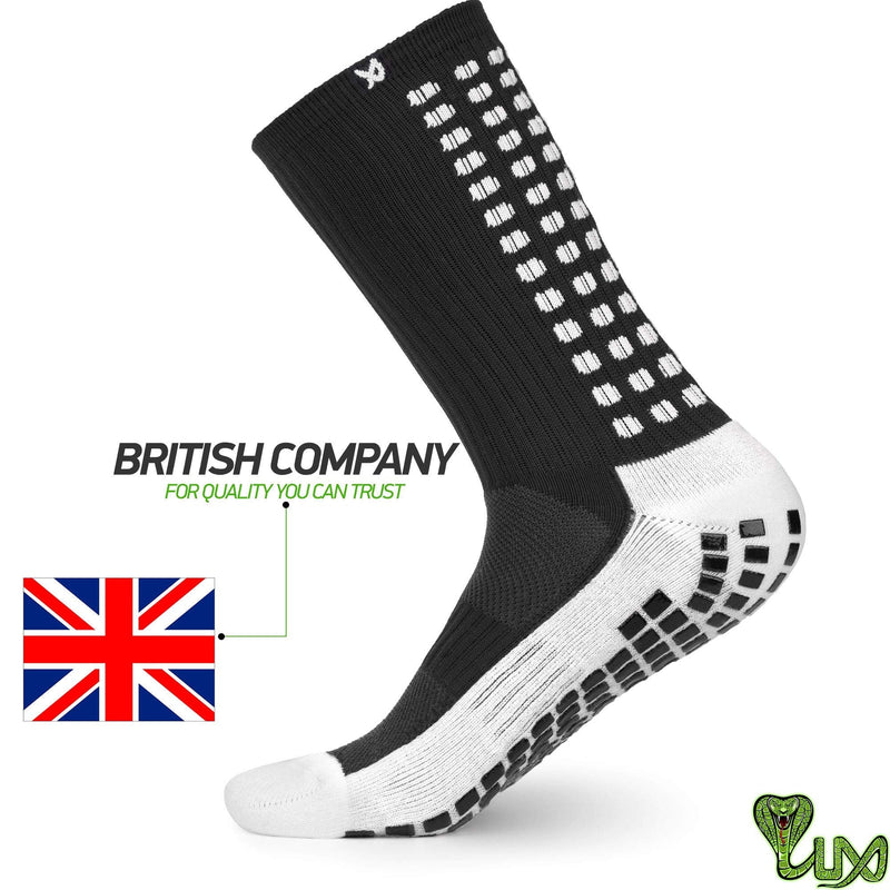 LUX Anti Slip Soccer Socks,Non Slip Football/Basketball/Hockey Sports Grip Pads Socks Black - NewNest Australia