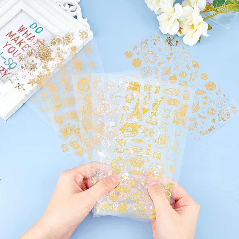 OLYCRAFT 8PCS Self-Adhesive Stickers Mixed Style Decorative Star Snowflake Stickers for Personalize Hand Account Photo Frame Album Laptop Water Bottle Scrapbook Decoration Cosmos Gold - NewNest Australia