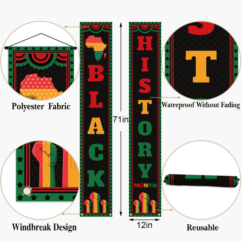 Black History Month Front Door Banner February Black Pride Juneteenth Indoor Outdoor Porch Wall Yard Mantle Fireplace Decoration - NewNest Australia