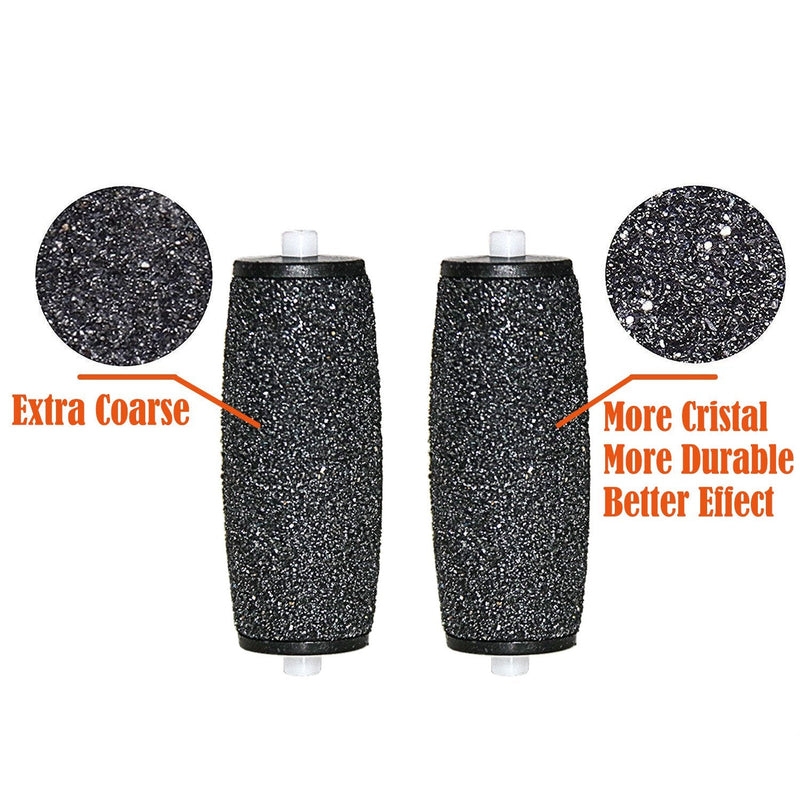 [Pack of 4] Canwn Extra Coarse Mineral Replacement Rollers for Scholl Velvet Smooth Callus Remover Refill Rollers with Diamond Particles Black - NewNest Australia