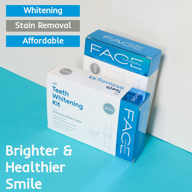 Face London - Teeth Whitening Kit - Pack of 2 - LED Light Tooth Whitening Kit - Teeth Whitening Gel - Teeth Whitener Teeth Bleaching kit - Teeth Whitener Gels for White Teeth - NewNest Australia
