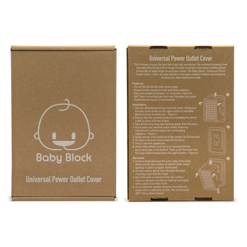 Baby Block Universal Power Outlet Cover Box | XL | Fits Large AC Adapters | Toddler Childproof Electric Outlets, Wall Sockets, Plugs, Cable & Cords | Indoor & Outdoor Compatible - NewNest Australia