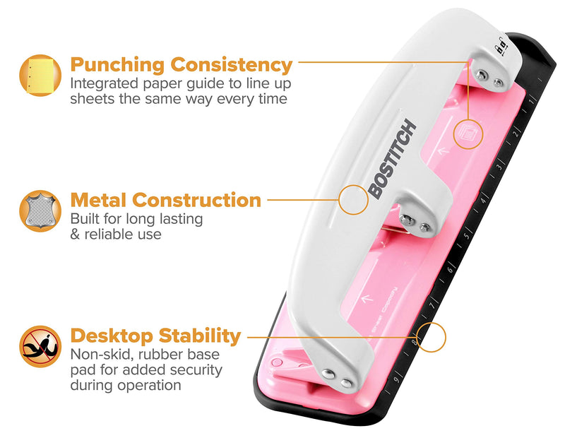 Bostitch EZ Squeeze INCourage 12 Three-Hole Punch, No Jam Technology, AMAX Spirit Foundation - NewNest Australia