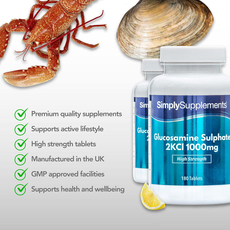 Glucosamine Sulfate 1000mg - 360 Tablets - 1 Year Supply - SimplySupplements - NewNest Australia