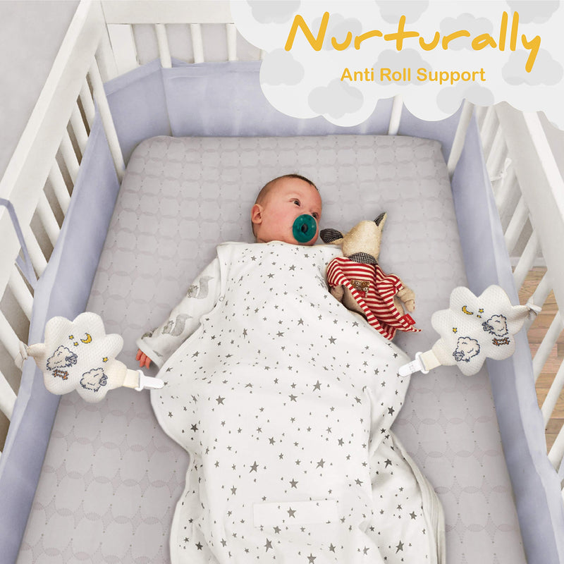 Nurturally Baby Anti Roll Support - Safe Breathable Fabric for Babies Age 3 to 6 Months Old, Designed in USA (Sleep Sack not Included), Portable Baby Sleep Support System Essentials for Any Crib - NewNest Australia
