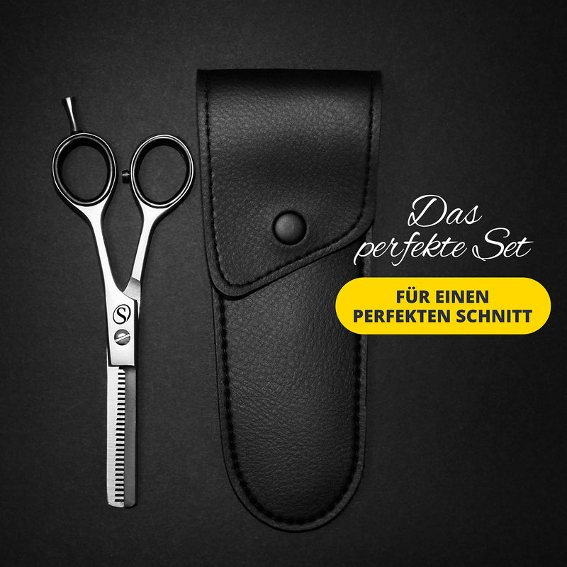 SCHMIEDWERK hair scissors | Hairdressing scissors - sharp & precise cut | Perfect haircut for women & men | Professional hair cutting scissors with case (thinning scissors, silver) thinning scissors - NewNest Australia