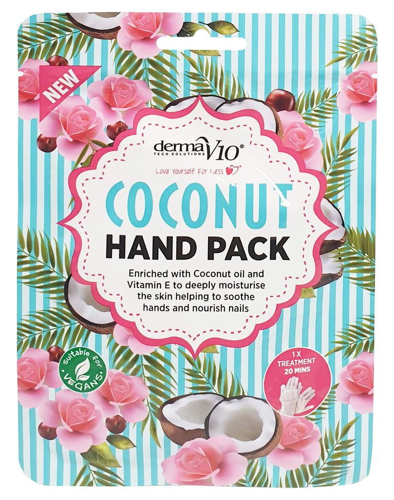 Derma V10 Deeply Moisturising Coconut Hand Pack, Enriched with Coconut Oil and Vitamin E - 6 Pack - NewNest Australia