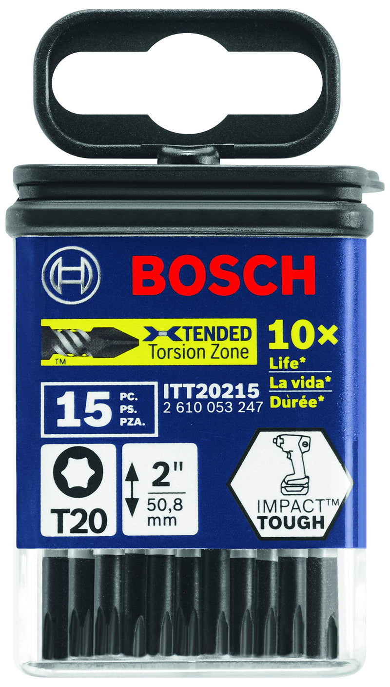 BOSCH ITT20215 15 pc. Impact Tough 2 In. Torx #20 Power Bits - NewNest Australia