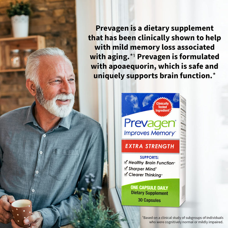 Prevagen Improves Memory - Extra Strength 20mg, 30 Capsules with Apoaequorin & Vitamin D | Brain Supplement for Better Brain Health, Supports Healthy Brain Function and Clarity | Memory Supplement - NewNest Australia