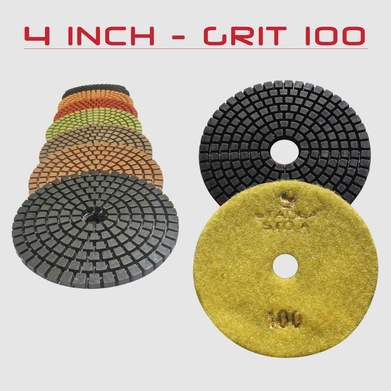 STADEA Premium Grade Wet 4" Diamond Polishing Pads Set For CONCRETE Polish Concrete Set - NewNest Australia