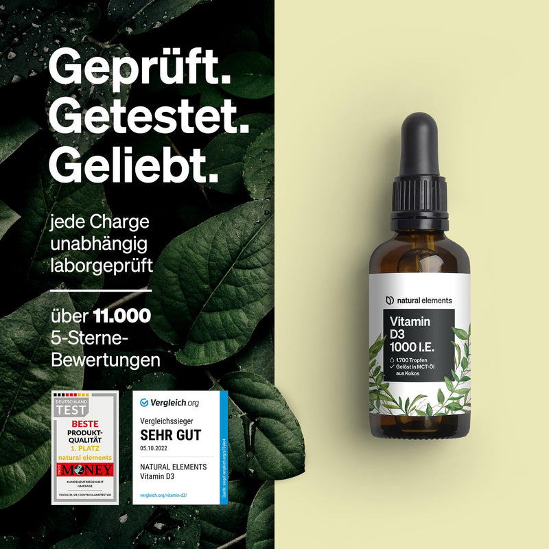 Vitamin D3 - Laboratory-Tested 1000 Iu Per Drop, Value For Money Winner 2018* ‚ 50 Ml (1750 Drops) ‚ In Mct Oil Made From Coconut ‚ High Dose, Liquid And Made In Germany - NewNest Australia
