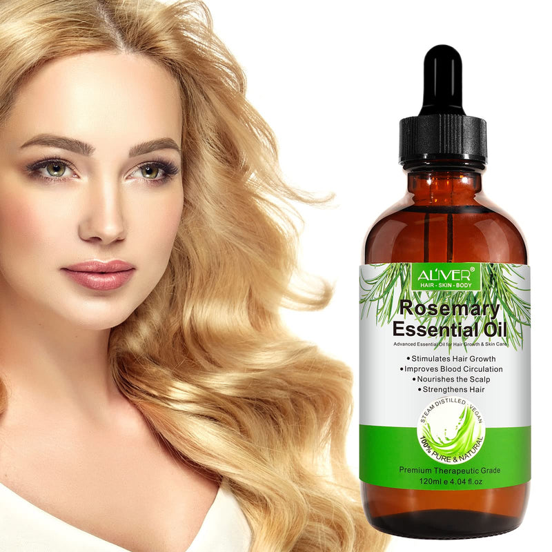 Rosemary Oil For Hair Growth & Skin Care - 100% Pure Rosemary Essential Oil For Eyebrows And Eyelashes, Nourishes The Scalp, Stimulates Hair Growth For Men Women (Pack Of 1 X 120 Ml) - NewNest Australia