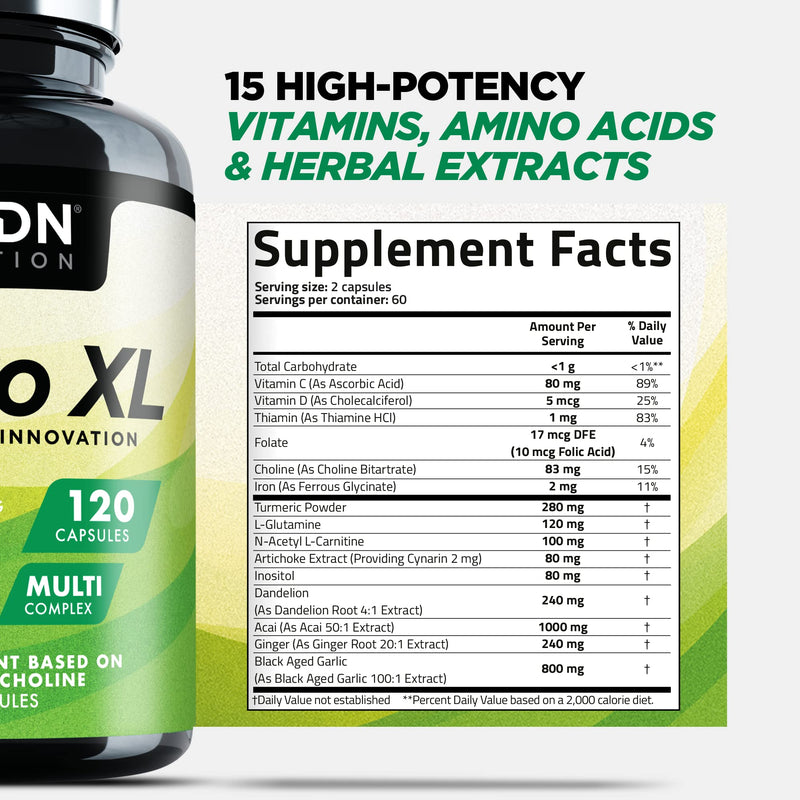 Highly Effective Livpro Xl Preparation For The Liver - Timed Release For 3X Better Absorption - 45% Higher Bioavailability With Acetyl L-Carnitine - Vegetarian With 15 Vitamins/Minerals/Amino Acids - NewNest Australia