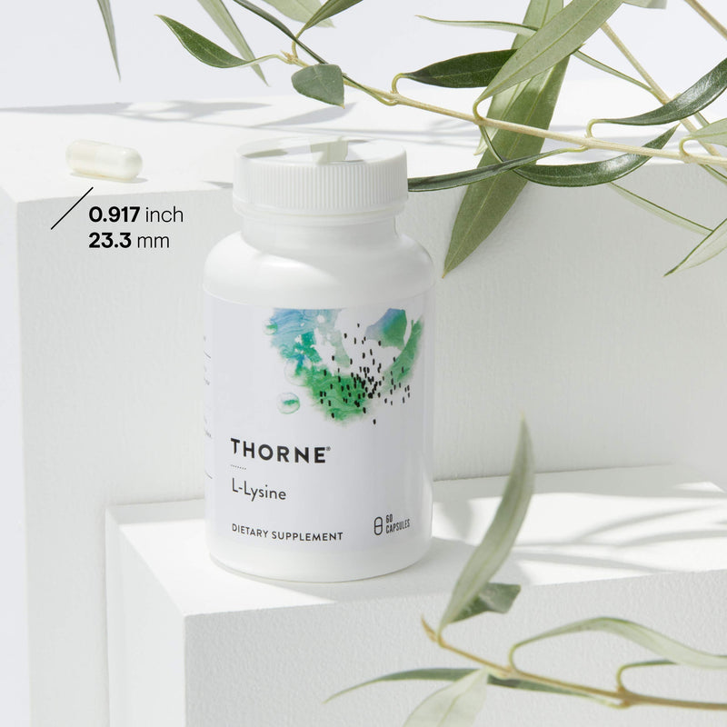 Thorne L-Lysine - 500mg Lysine - Essential Amino Acid - Supports Immune Function, Bone Health, Skin Integrity, Wound Healing and Collagen Formation - Gluten-Free, Soy-Free, Dairy-Free - 60 Capsules - NewNest Australia