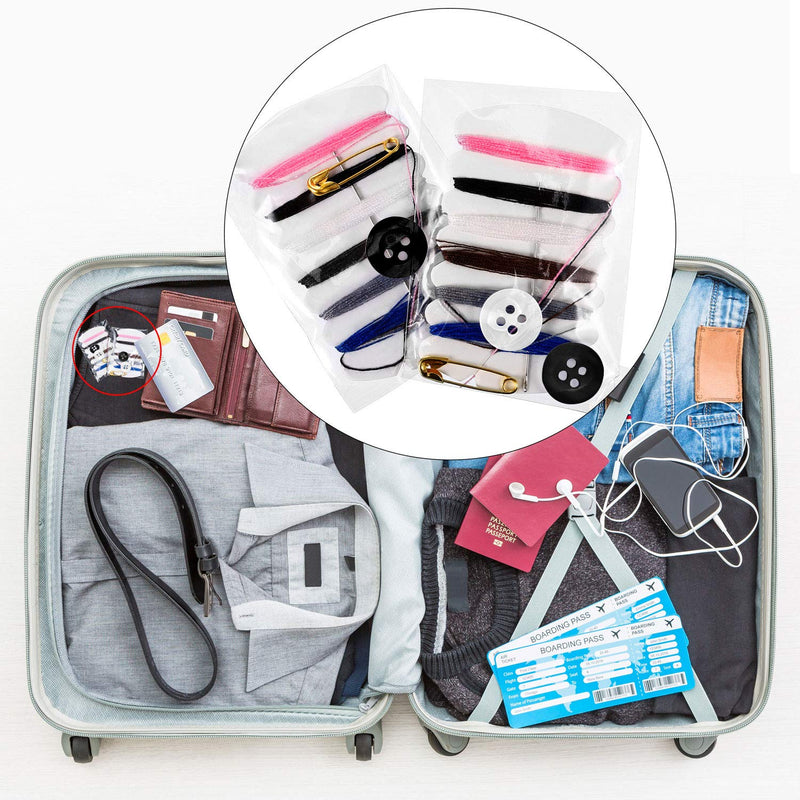 Tatuo 100 Sets Travel Sewing Kits Thread Repair Kit with Needles, Threads, Button, Pin for Hotel Amenities Necessities, 6 Different Colors - NewNest Australia