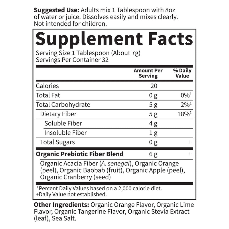 Garden of Life Dr Formulated Organic Fiber Supplement Powder Citrus, Sugar Free, Psyllium Free Prebiotic Superfoods, Constipation Relief and Hunger Control for Men and Women, 32 Servings Citrus Fiber - NewNest Australia