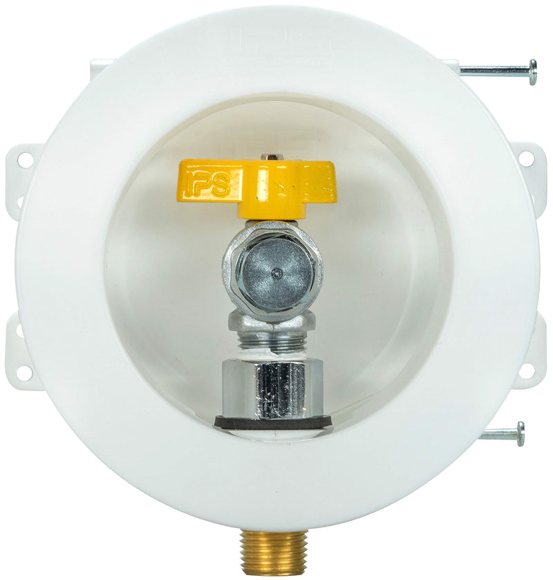 Water-Tite 88106 Mini Round Gas Outlet Box - 1/2-Inch Valve for Iron Pipe, White Plastic - NewNest Australia