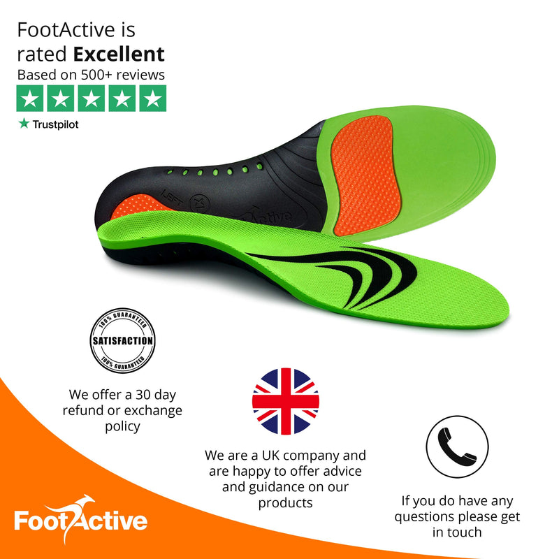 Orthotic Sports Insoles by FootActive | NHS - Approved | High Impact Advanced Orthotic Arch-Support Insoles for Sports, Athletics, Leisure, Work & Play | Relieves Plantar Fasciitis & Heel Pain 11-13 - NewNest Australia