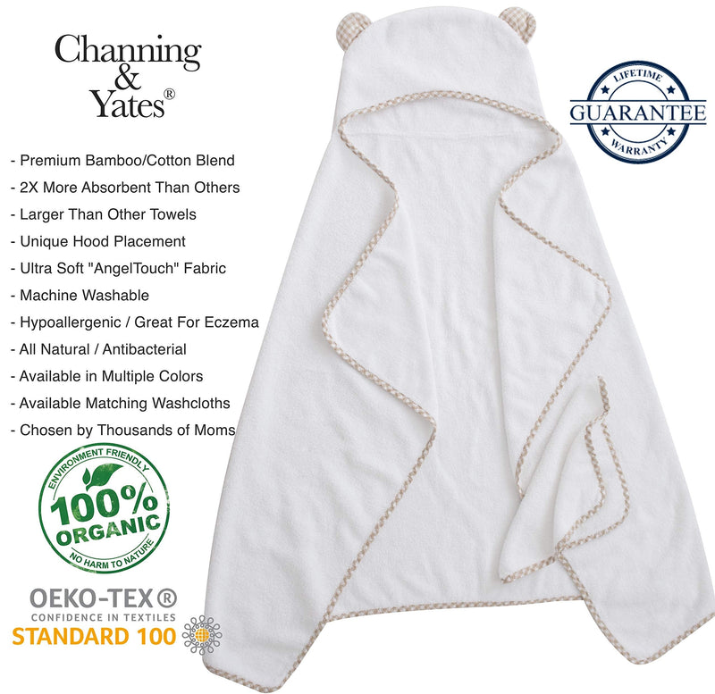 Premium Organic Baby Bath Towel and Washcloth Set - Our Soft Baby Towels and Washcloths are Luxury Baby Bath Essentials - Baby Hooded Towel - Girl / Boy Toddler Bath Towel (Beige) Beige - NewNest Australia
