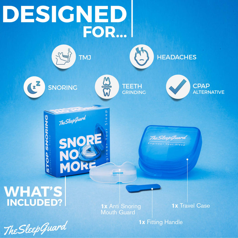 TheSleepGuard | Stop Snoring Solution Mouth Guard x1 | Sleep Aid and Snore Stopper | Best Anti Snoring Device, Mouthpiece & Gum Shield | Anti Snore Relief | Restful Sleep at Night for Men and Women - NewNest Australia