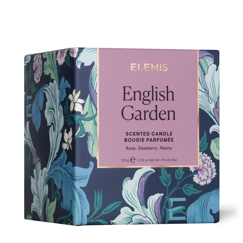 ELEMIS English Garden Scented Candle, Hand-Poured in England to Warm, Soothe & Relax Your Senses, A Sophisticated Scent with Freshly Blooming Rose Buds, Juicy Dewberries & Sweet Peonies, 220g - NewNest Australia