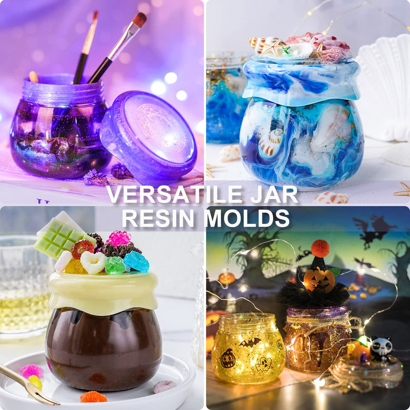 LET'S RESIN Silicone Jar Molds, Jar Resin Molds with Lid,Resin Pudding Silicone Molds for Storage Bottle,Candle Holder,Candy Container,Flower Pot, Gifts Storage Jar Molds - NewNest Australia