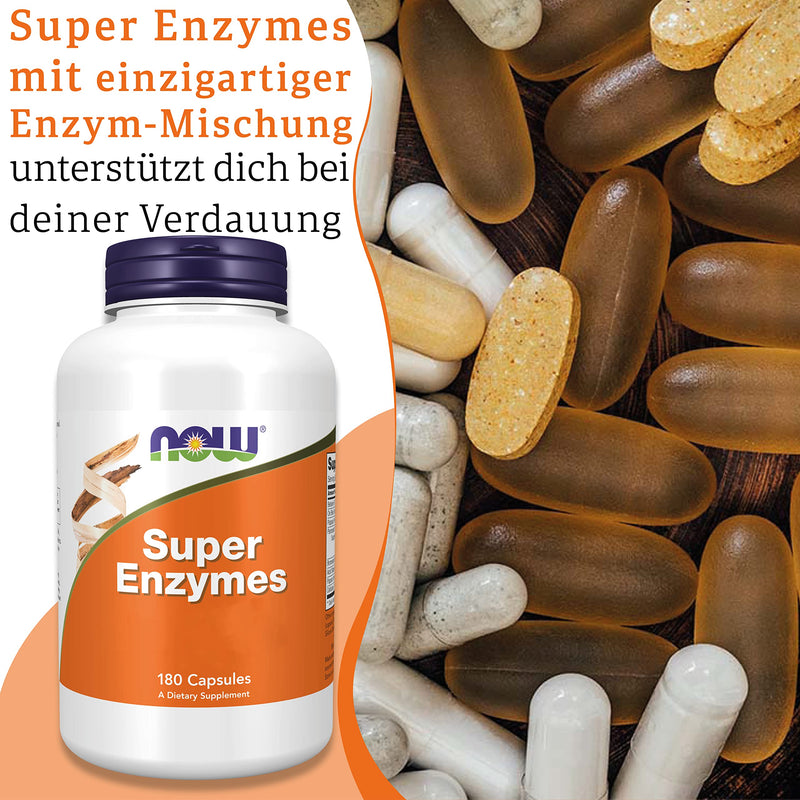 Now Foods, Super Enzymes, 180 Capsules, Laboratory Tested, Enzyme Blend, Gluten Free, Soy Free 180 Pieces (Pack of 1) - NewNest Australia