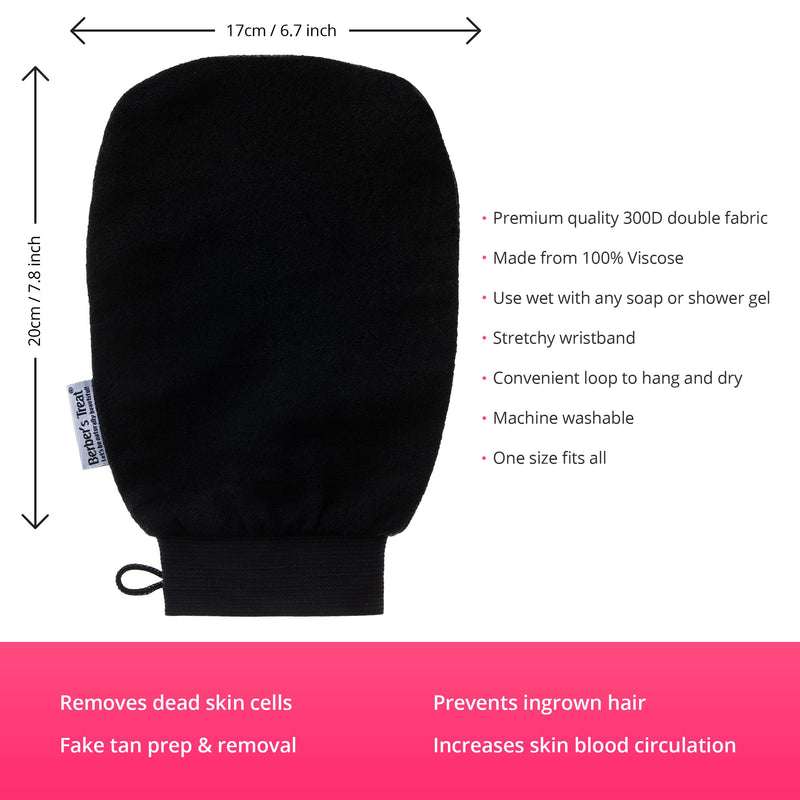Berber's Treat Kese Exfoliating Glove Body - Exfoliating Sponge and Ingrown Hair Treatment (Black) Black - NewNest Australia