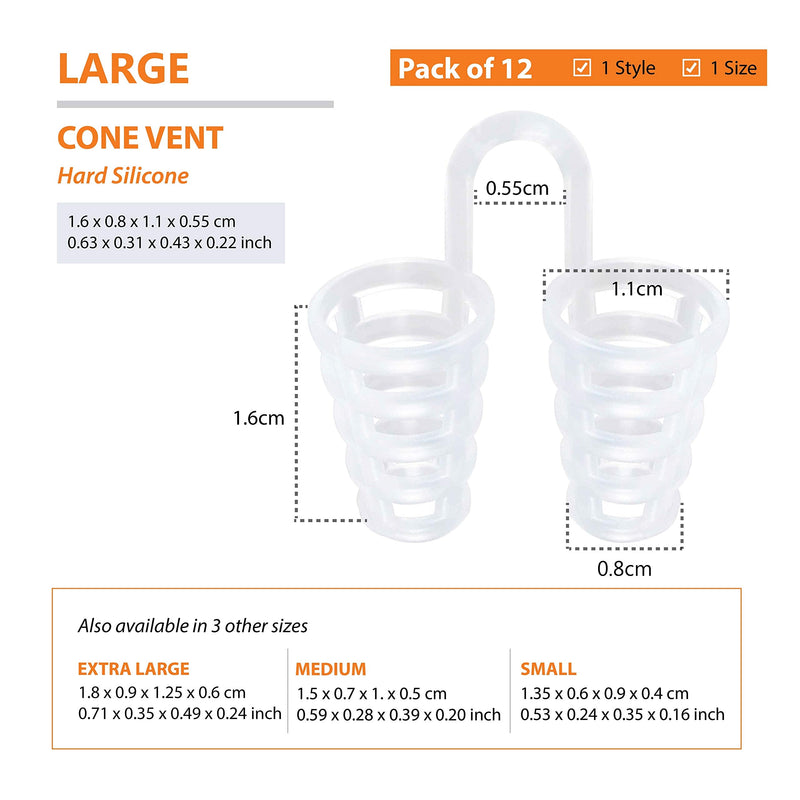 Nose Vent Sinus Relief Dilator (Pack of 12 Large Size) Hard Silicone Vents - A Simple Solution for Nasal Snorers - Reusable Snoring Device to Enjoy a Peaceful Night's Sleep - by Mobi Lock - NewNest Australia