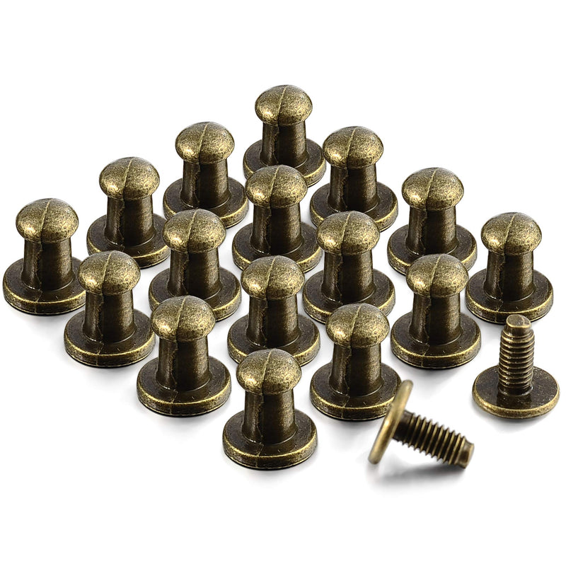 100 Sets 8x5x8MM Bronze Button Spikes and Studs Rivet Round Head Screw Back Leather Craft Rapid Rivet Punk Studs and Spikes for Clothing Shoes Belts Bags Dog Collars Accessories DIY 5/16 Inch - NewNest Australia