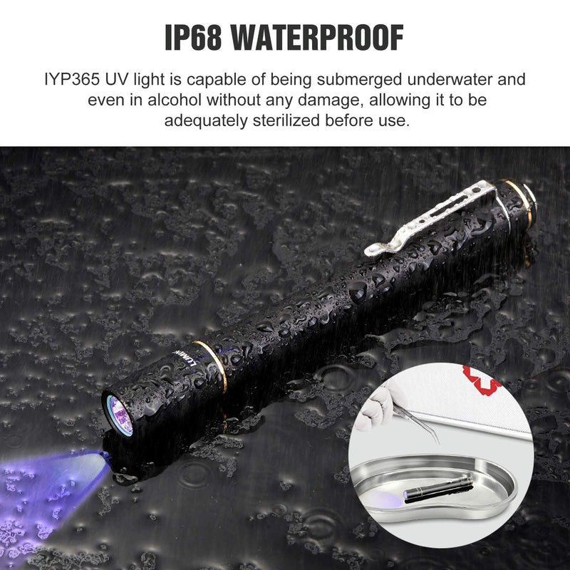 LUMINTOP UV Black Light Flashlight IYPUV 365nm Ultraviolet Pen Lights 2 Outputs UV Penlight for Leak Inspection, Pet Urine Detection, Scorpion, Bed Bug, Resin Curing, Dog Stain with Memory Function - NewNest Australia